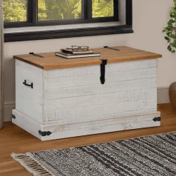 säilytysarkku HALDEN harmaa 91x48x47 cm massiivipuu mänty (18403)
