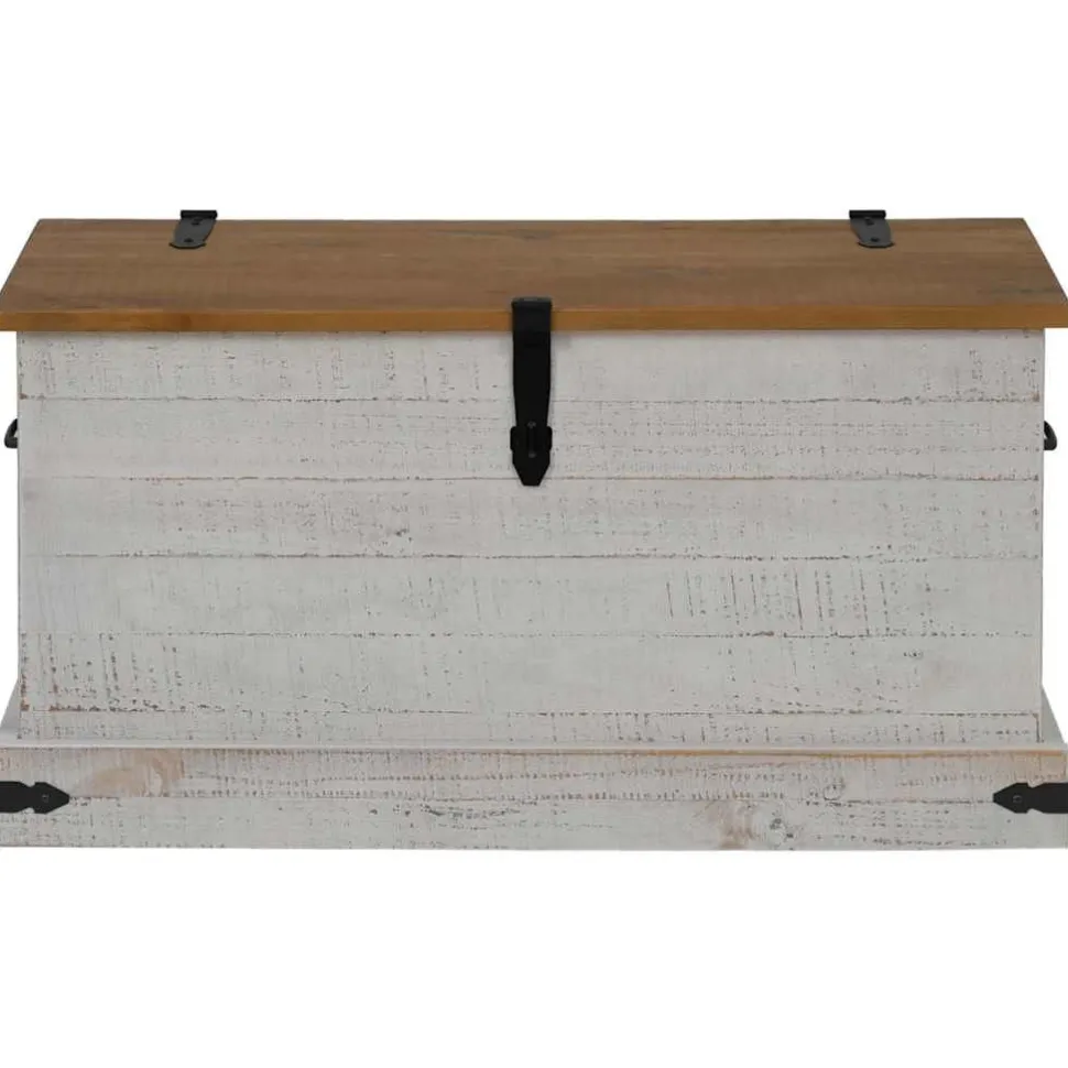 säilytysarkku HALDEN harmaa 91x48x47 cm massiivipuu mänty (18403)