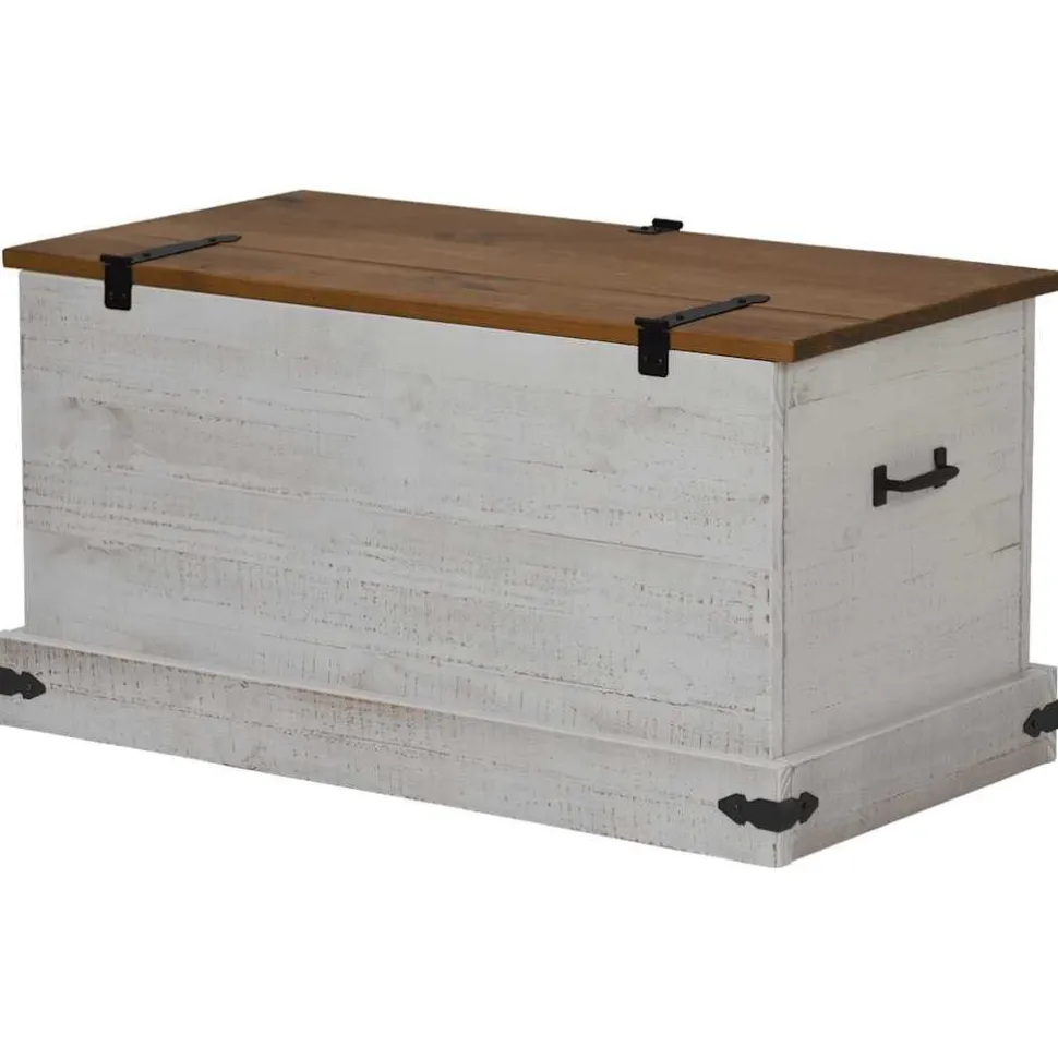 säilytysarkku HALDEN harmaa 91x48x47 cm massiivipuu mänty (18403)