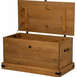 säilytysarkku HALDEN harmaa 91x48x47 cm massiivipuu mänty (18403)