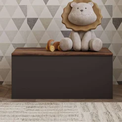 Säilytysarkku Linento Furniture Florya, valkoinen/pähkinänruskea