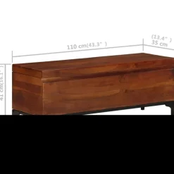 Säilytysarkku 110x35x41 cm akaasiapuu