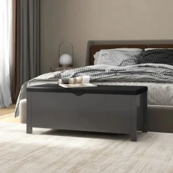Säilytyslaatikko betoninharmaa 105x40x45 cm tekninen puu (26772)