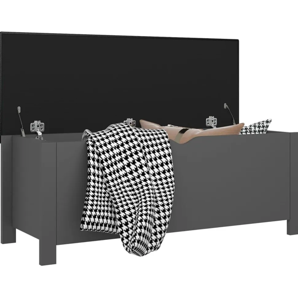 Säilytyslaatikko betoninharmaa 105x40x45 cm tekninen puu (26772)