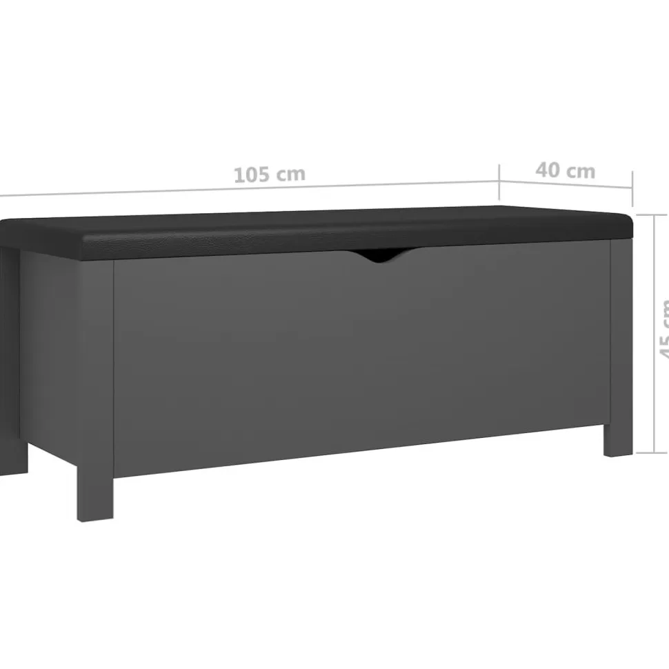Säilytyslaatikko betoninharmaa 105x40x45 cm tekninen puu (26772)