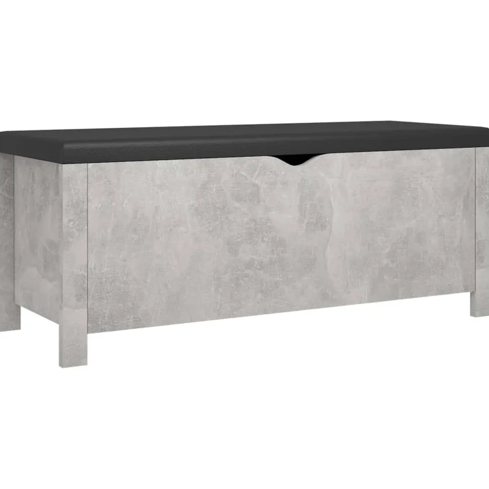 Säilytyslaatikko betoninharmaa 105x40x45 cm tekninen puu (26772)