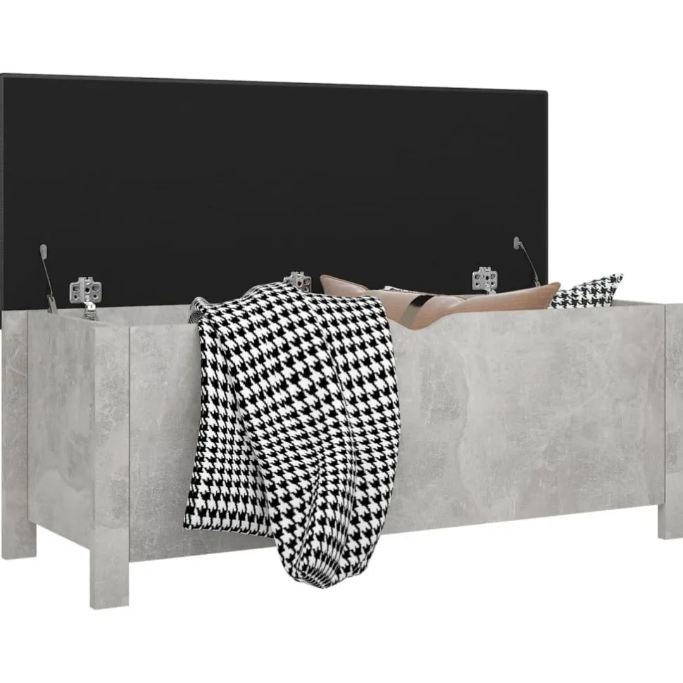Säilytyslaatikko betoninharmaa 105x40x45 cm tekninen puu (26772)