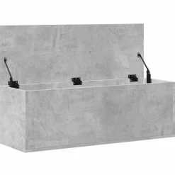 Säilytyslaatikko betoninharmaa 102x35x35 cm tekninen puu (40691)
