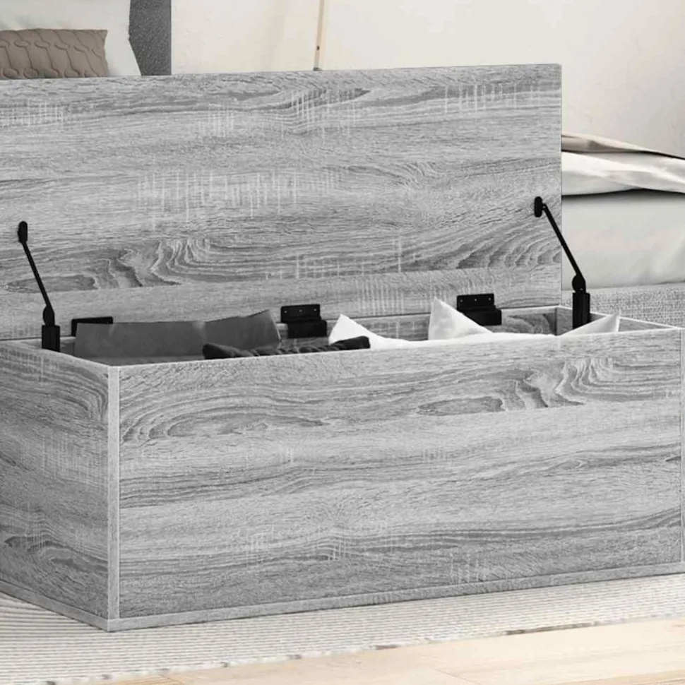 Säilytyslaatikko harmaa Sonoma 90x35x35 cm tekninen puu (40686)