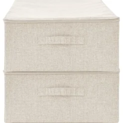 Säilytyslaatikko kangas 70x40x18 cm kerma