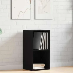 Säilytyslaatikko LP-levyille musta tammi 71x34x36 cm tekninen puu (62401)