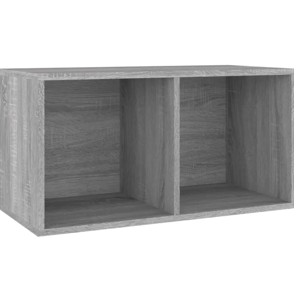 Säilytyslaatikko LP-levyille musta tammi 71x34x36 cm tekninen puu (62401)