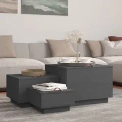 Säilytyslaatikot kannella 3 kpl valkoinen täysi mänty (18246)
