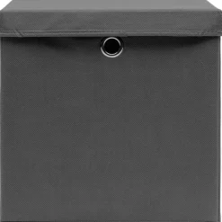 Säilytyslaatikot kansilla 4 kpl 28x28x28 cm harmaa