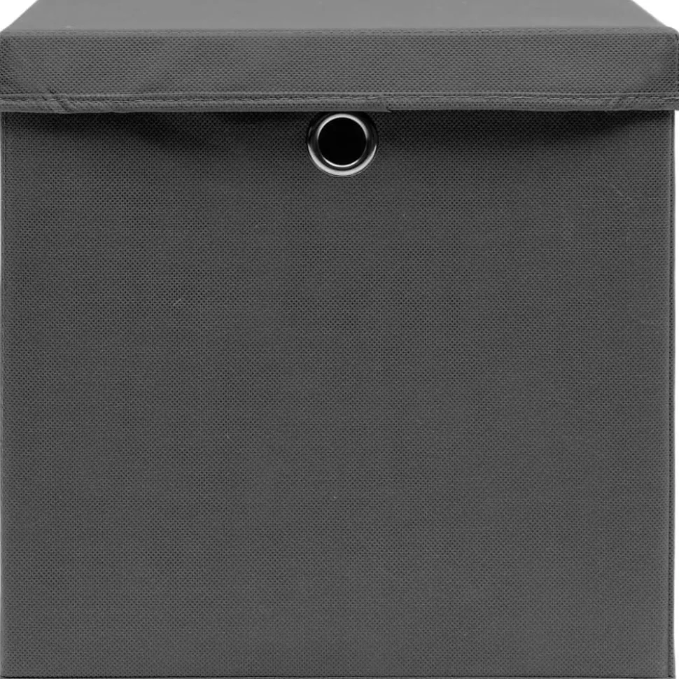 Säilytyslaatikot kansilla 4 kpl 28x28x28 cm harmaa