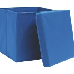 Säilytyslaatikot kansilla 10 kpl 28x28x28 cm sininen