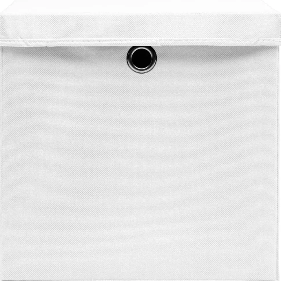 Säilytyslaatikot kansilla 10 kpl 28x28x28 cm valkoinen