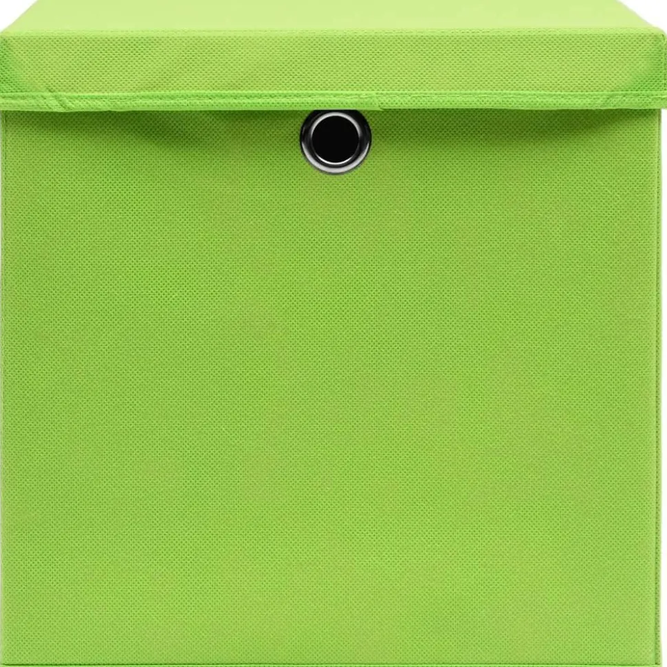 Säilytyslaatikot kansilla 4 kpl 28x28x28 cm vihreä