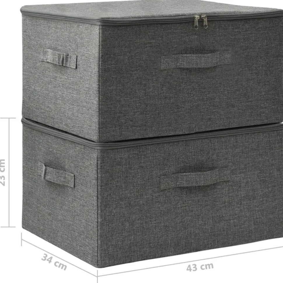 Säilytyslaatikot 2 kpl kangas 43x34x23 cm kerma