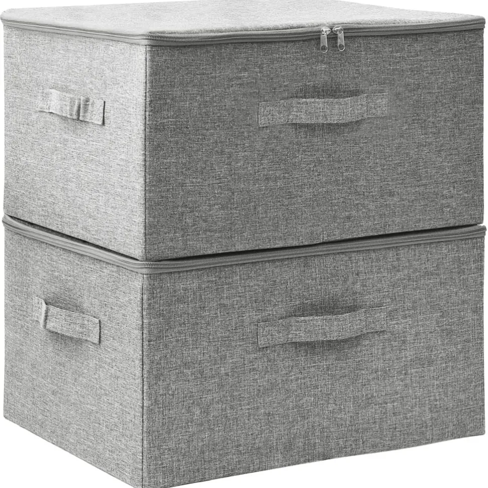 Säilytyslaatikot 2 kpl kangas 43x34x23 cm kerma