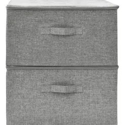 Säilytyslaatikot 2 kpl kangas 43x34x23 cm kerma