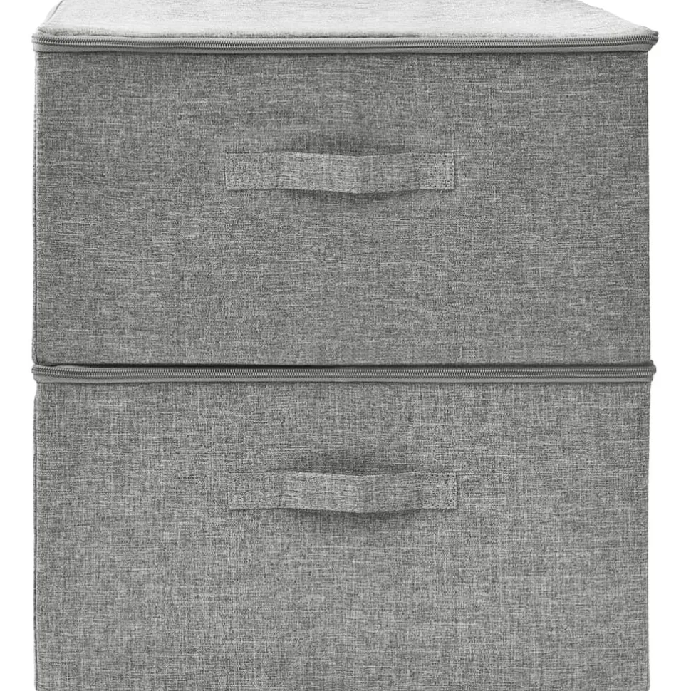 Säilytyslaatikot 2 kpl kangas 43x34x23 cm kerma