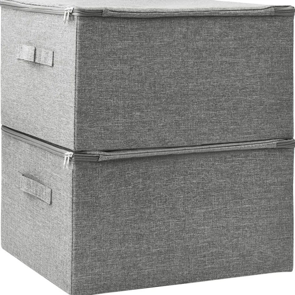 Säilytyslaatikot 2 kpl kangas 43x34x23 cm kerma