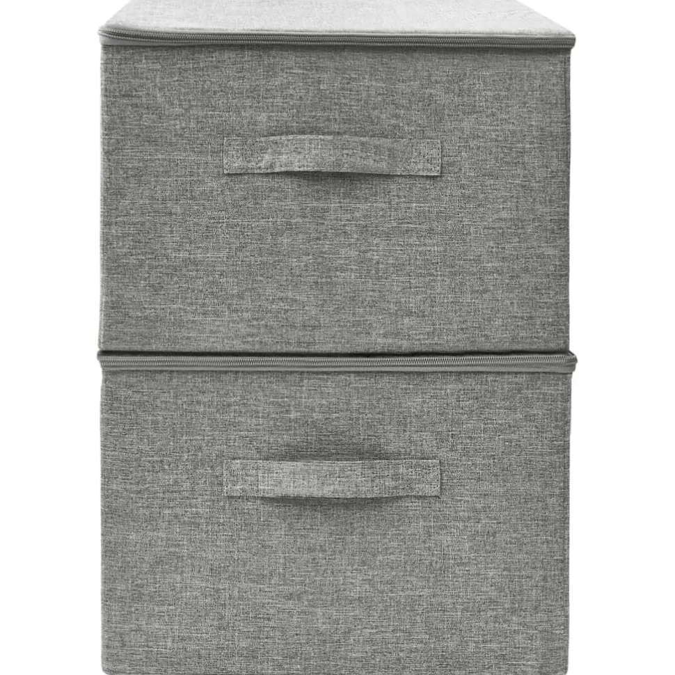 Säilytyslaatikot 2 kpl kangas 43x34x23 cm kerma