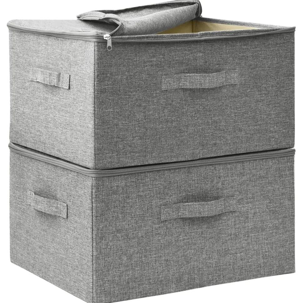 Säilytyslaatikot 2 kpl kangas 43x34x23 cm kerma