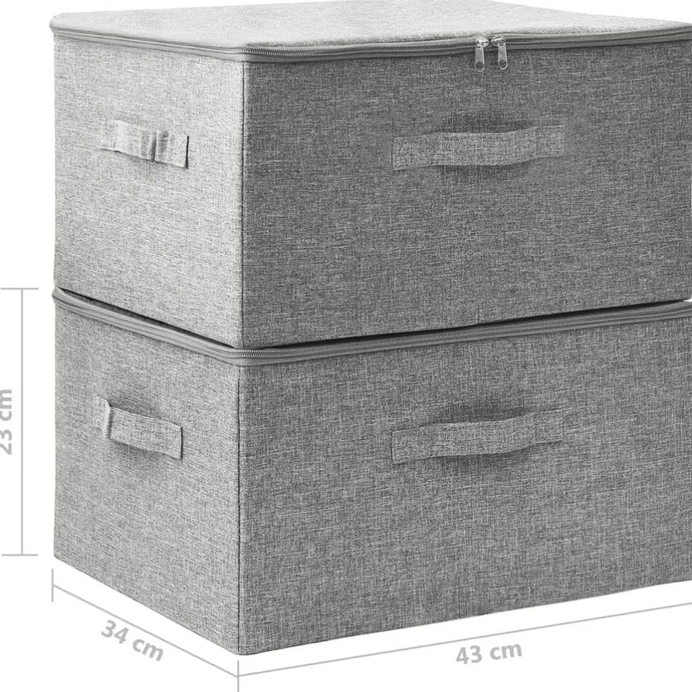 Säilytyslaatikot 2 kpl kangas 43x34x23 cm kerma