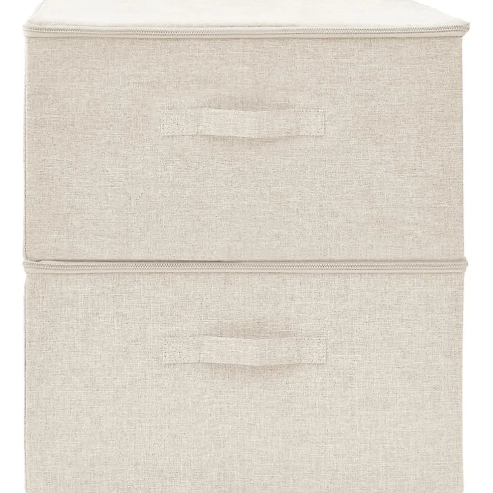 Säilytyslaatikot 2 kpl kangas 43x34x23 cm kerma