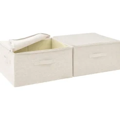 Säilytyslaatikot 2 kpl kangas 43x34x23 cm kerma