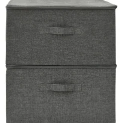 Säilytyslaatikot 2 kpl kangas 43x34x23 cm kerma