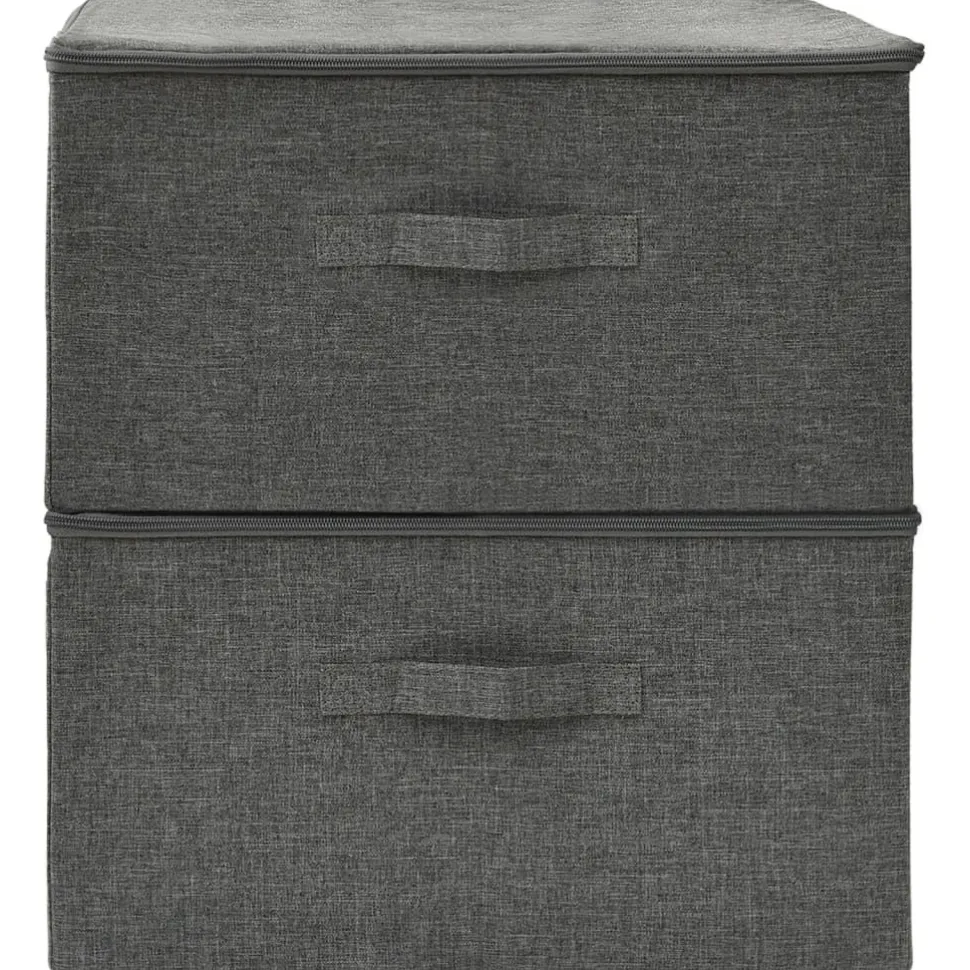 Säilytyslaatikot 2 kpl kangas 43x34x23 cm kerma
