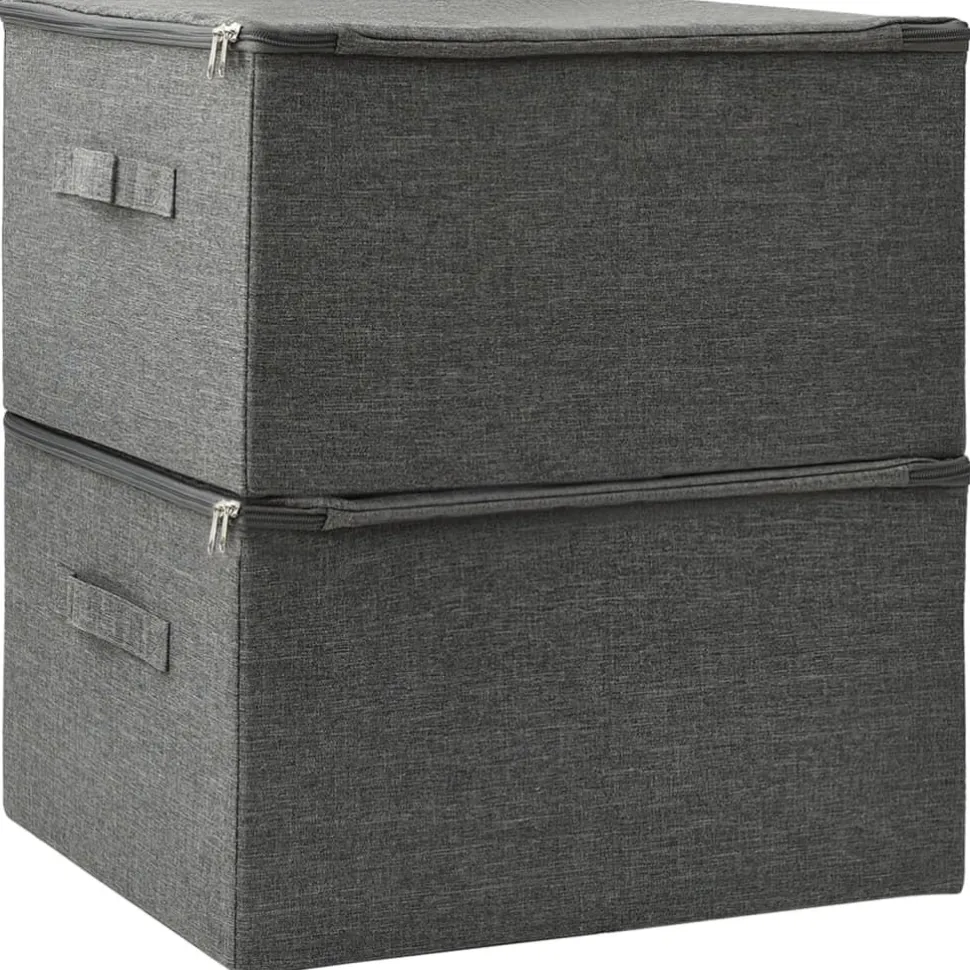 Säilytyslaatikot 2 kpl kangas 43x34x23 cm kerma