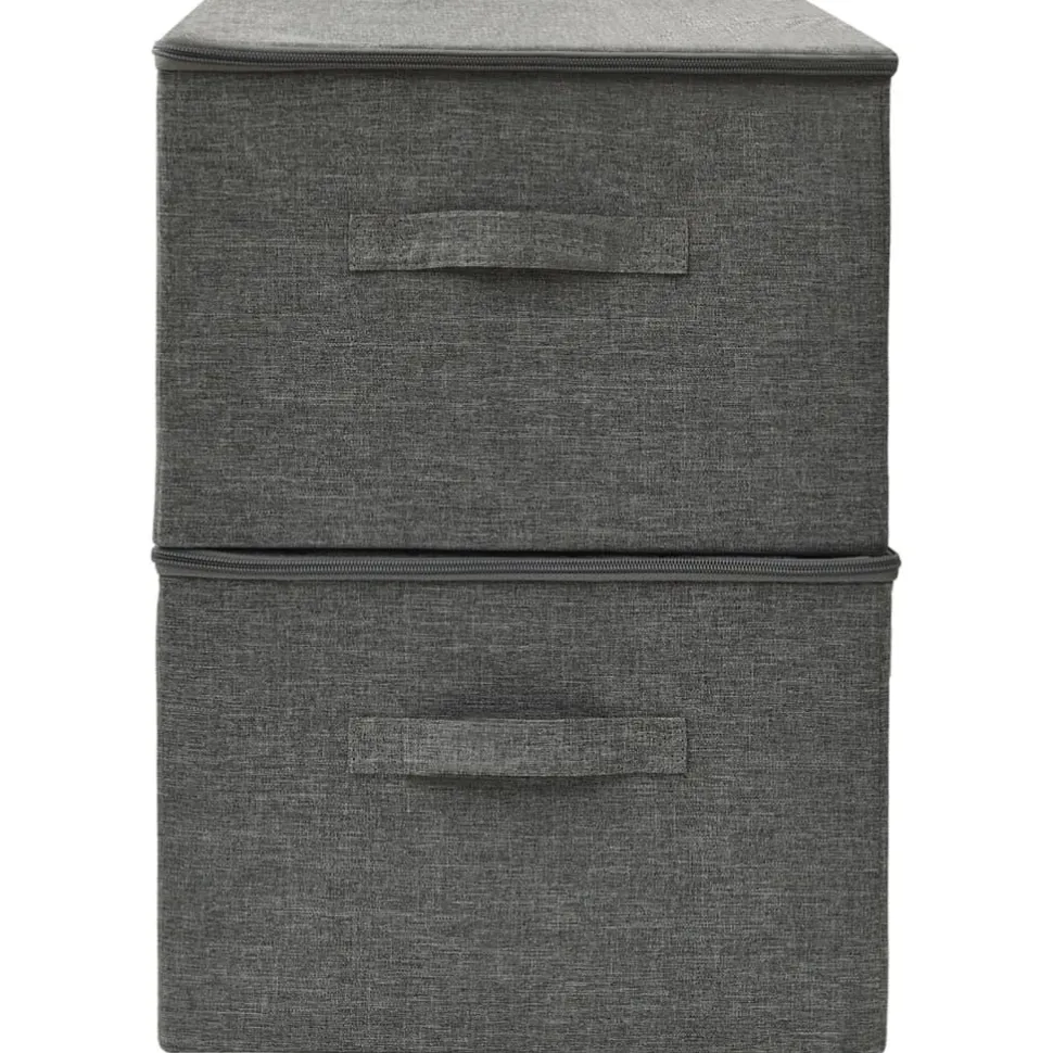 Säilytyslaatikot 2 kpl kangas 43x34x23 cm kerma