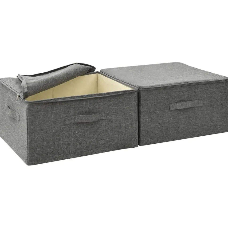 Säilytyslaatikot 2 kpl kangas 43x34x23 cm kerma
