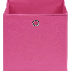 Säilytyslaatikot 4 kpl kuitukangas 28x28x28 cm pinkki