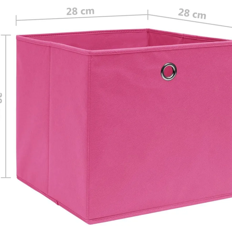 Säilytyslaatikot 4 kpl kuitukangas 28x28x28 cm pinkki