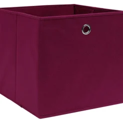 Säilytyslaatikot 4 kpl kuitukangas 28x28x28 cm tummanpunainen