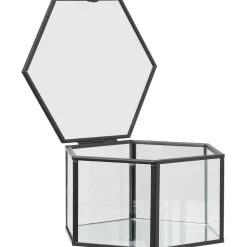 Säilytysrasia House Nordic Torpe, 2kpl, lasi/musta metalli