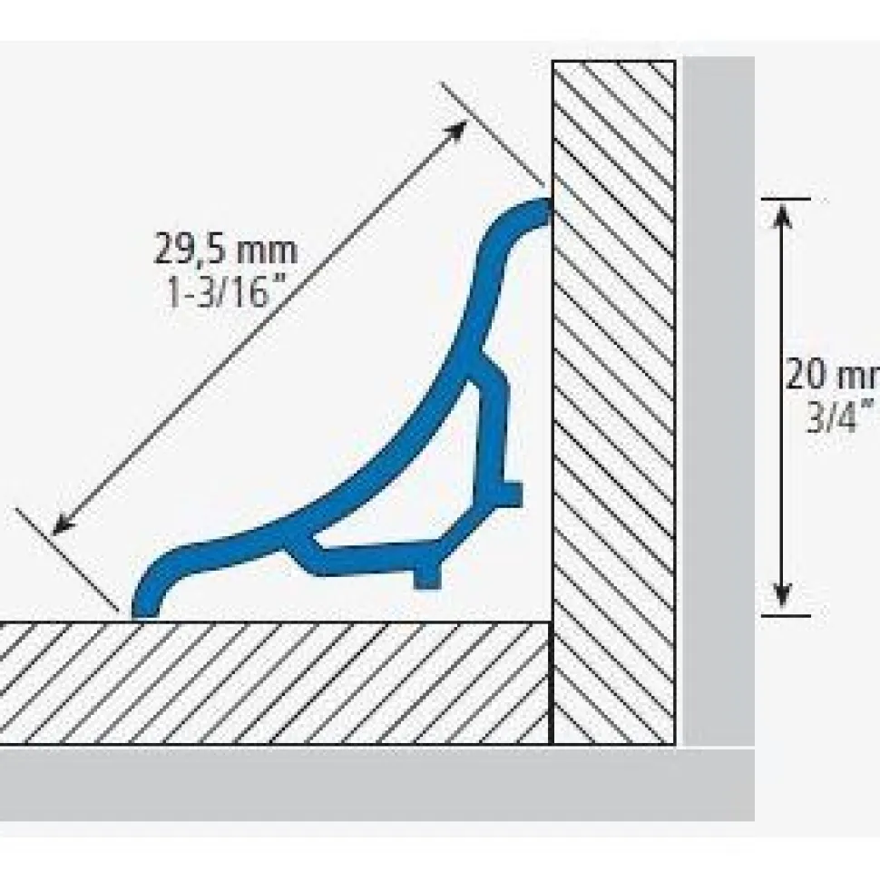 Sisäkulmalistan ulkokulmapala Euroshrink pvc e-211, 30mm, valkoinen