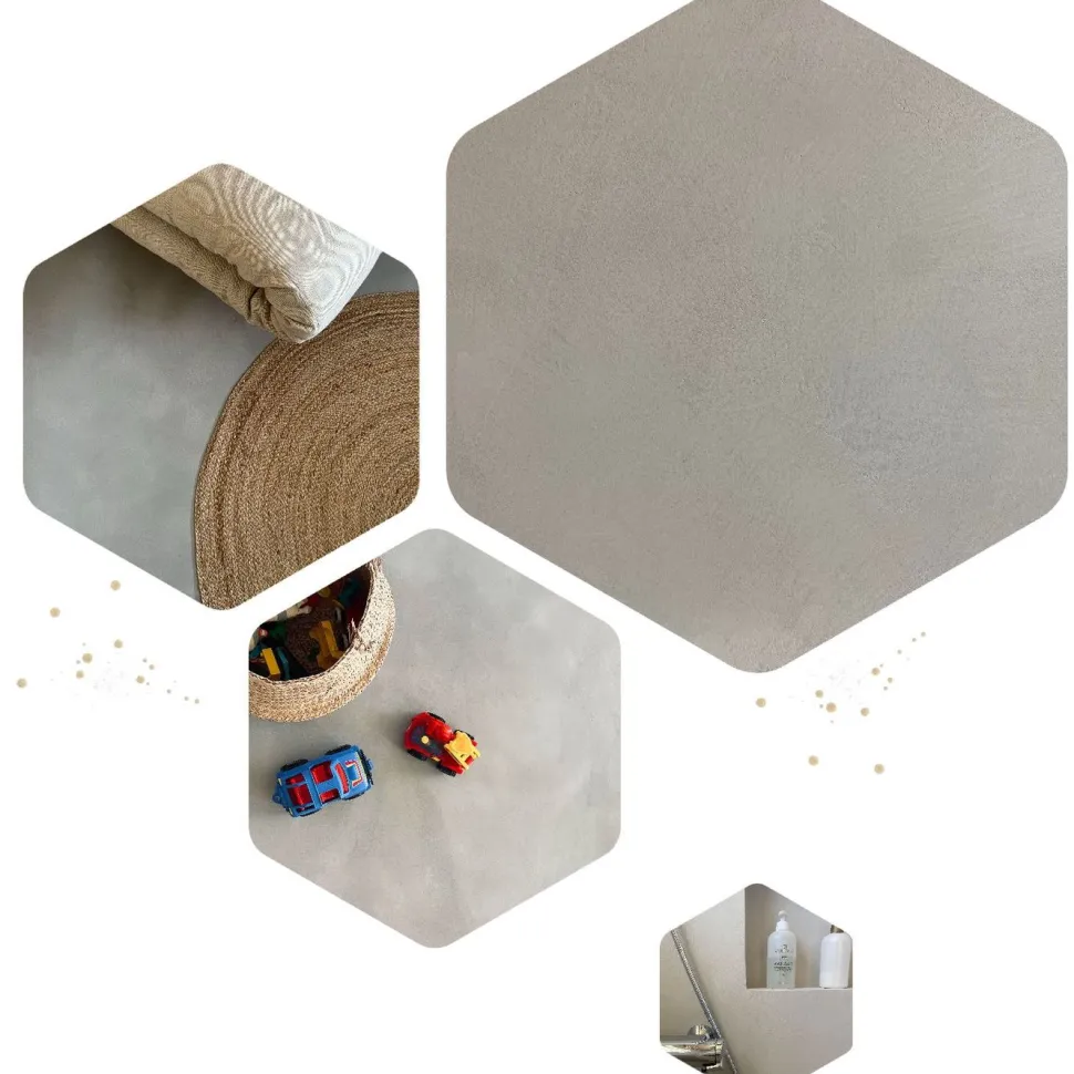 Sisustuslaasti Dekofloor Beton laatan päälle eri värejä