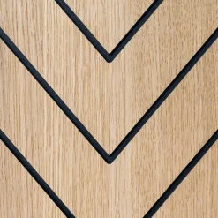 Sisustuslevy Maler Louvre Chevron, 12x616x2800mm, mdf, musta/Afrikan tammi