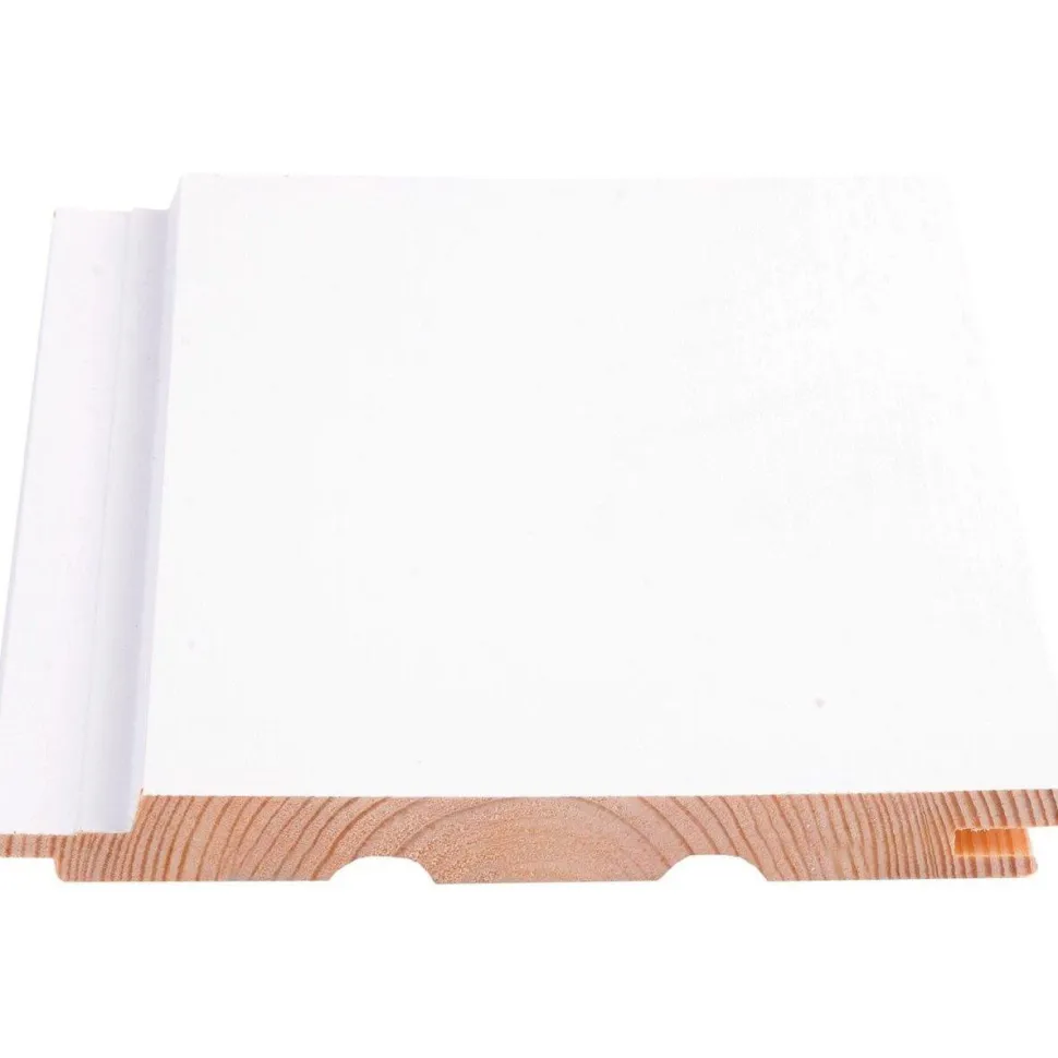 Sisustuspaneeli Maler STS-3 PN 14x145x2100mm Sj mänty ympäripontattu maalattu valkoinen