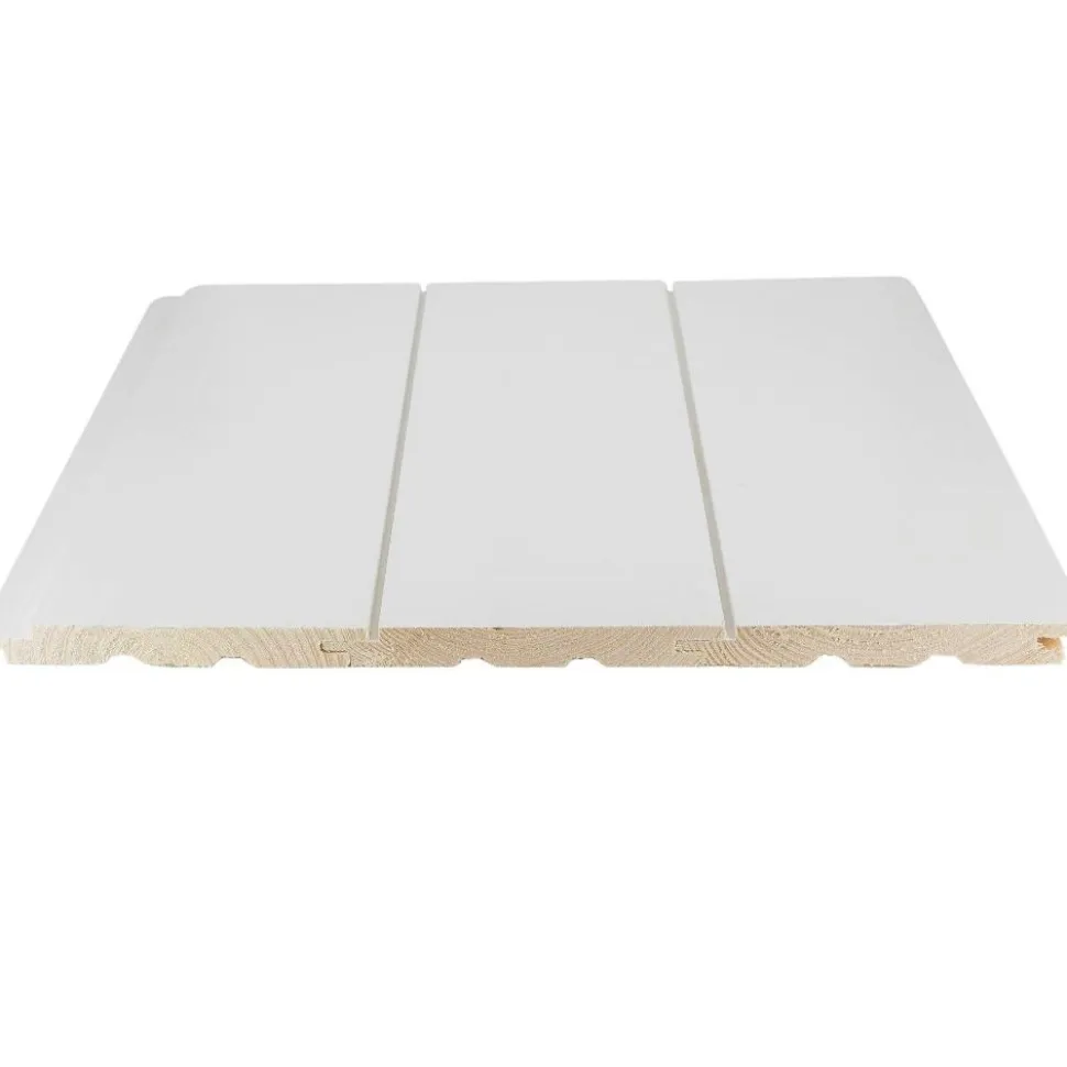 Sisustuspaneeli CENT STS3 15x120x2370 mm mänty harjattu valkoinen päätypontattu