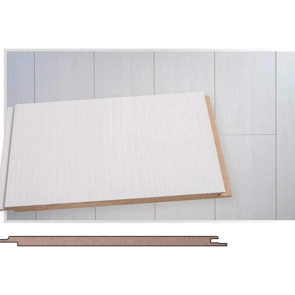 Sisustuspaneeli Maler Smart STP-0 8x195x2070mm MDF ympäripontattu hopeasaarni