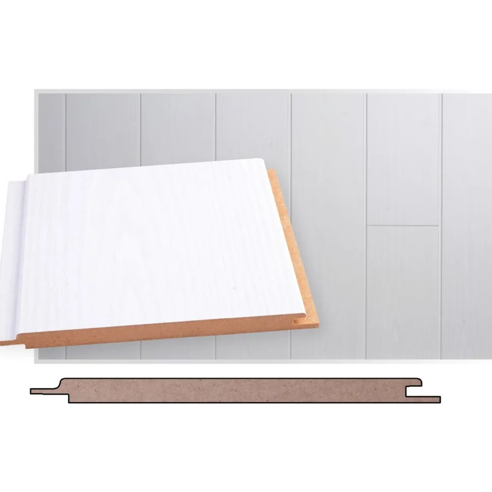 Sisustuspaneeli Maler Smart STP-5 10x160x2070mm MDF ympäripontattu hopeasaarni