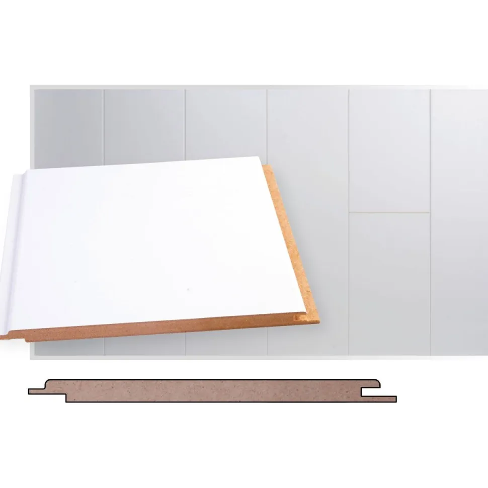 Sisustuspaneeli Maler Smart STP-0 10x160x2070mm MDF ympäripontattu puolikiiltävä valkoinen