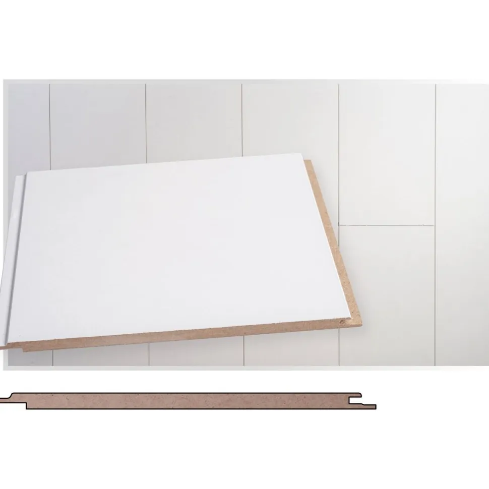 Sisustuspaneeli Maler Smart STP-0 8x195x2070mm MDF ympäripontattu valkoinen
